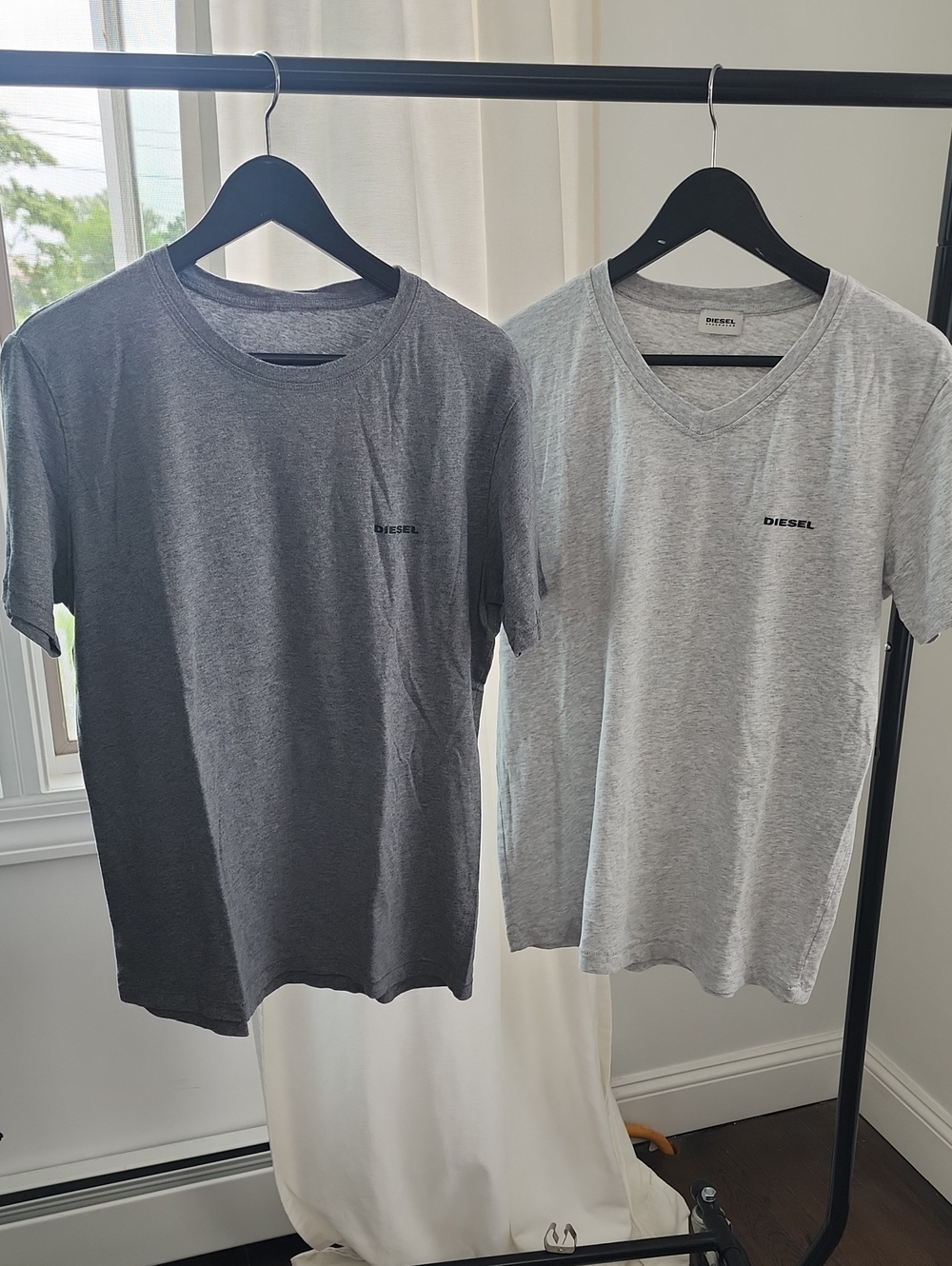 Diesel Grey & Light Grey Short Sleeve Crew and V-Neck Tee Set